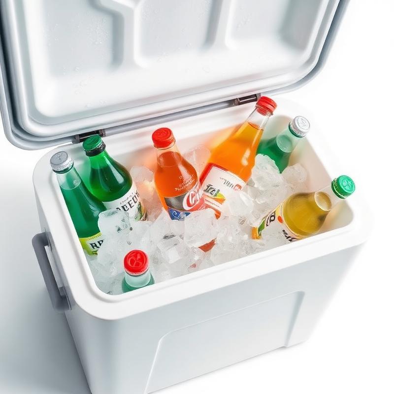 Cooler full of ice and drinks